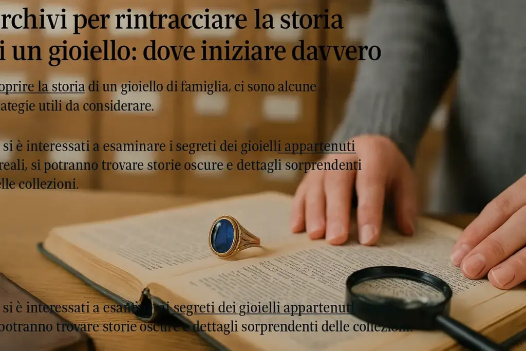 Archivi per rintracciare la storia di un gioiello: dove iniziare davvero