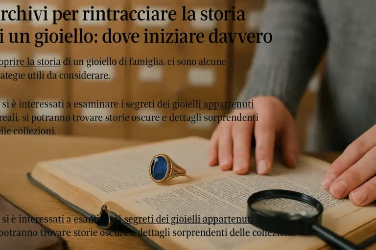 Archivi per rintracciare la storia di un gioiello: dove iniziare davvero