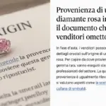 Provenienza di un diamante rosa in asta: il documento che i venditori omettono