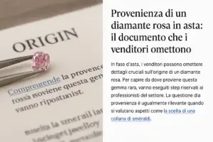 Provenienza di un diamante rosa in asta: il documento che i venditori omettono