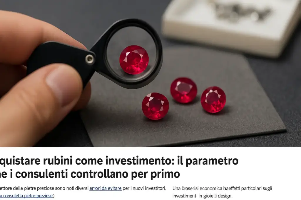 Acquistare rubini come investimento: il parametro che i consulenti controllano per primo