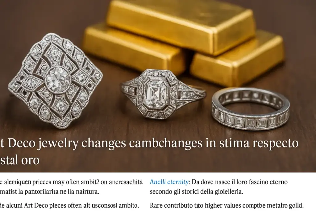 Platino nei gioielli Art Déco: perché cambia la stima rispetto all’oro