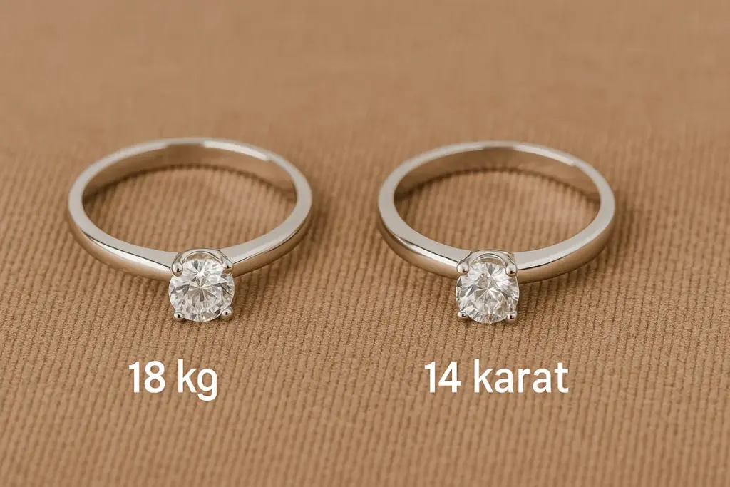 Oro bianco 18 carati vs 14 carati: quale scegliere per un anello durevole