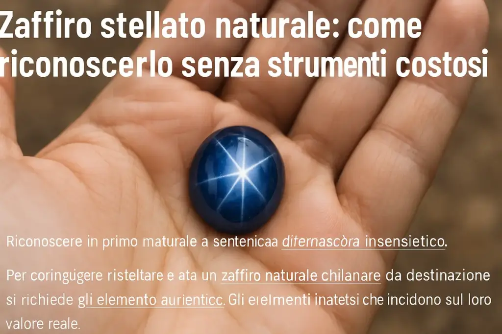 Zaffiro stellato naturale: come riconoscerlo senza strumenti costosi