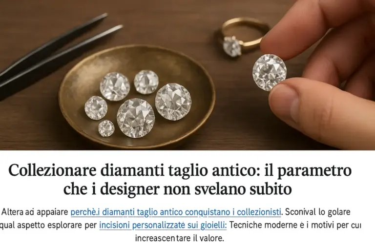 Collezionare diamanti taglio antico: il parametro che i designer non svelano subito