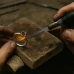Fasi di lavorazione di un anello artigianale: il momento in cui tutto può andare storto