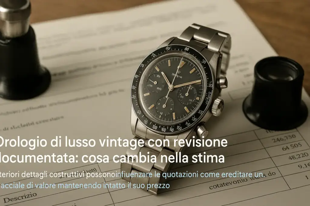Orologio di lusso vintage con revisione documentata: cosa cambia nella stima