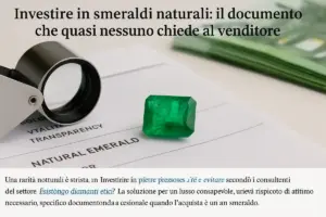 Investire in smeraldi naturali: il documento che quasi nessuno chiede al venditore