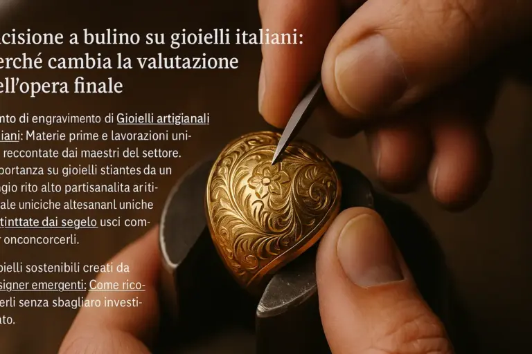 Incisione a bulino su gioielli italiani: perché cambia la valutazione dell’opera finale