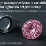 Diamante rosa non certificato: la variabile che ribalta il giudizio del gemmologo