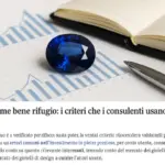 Zaffiro blu come bene rifugio: i criteri che i consulenti usano per valutarlo
