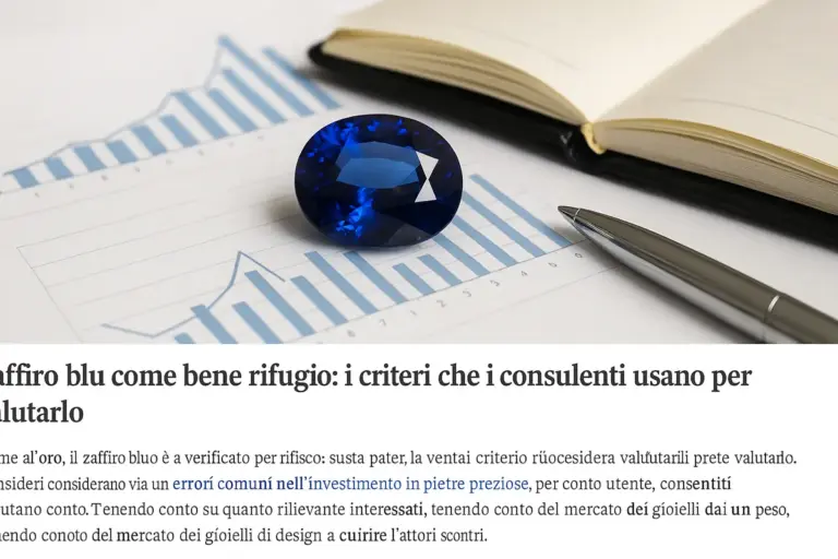 Zaffiro blu come bene rifugio: i criteri che i consulenti usano per valutarlo