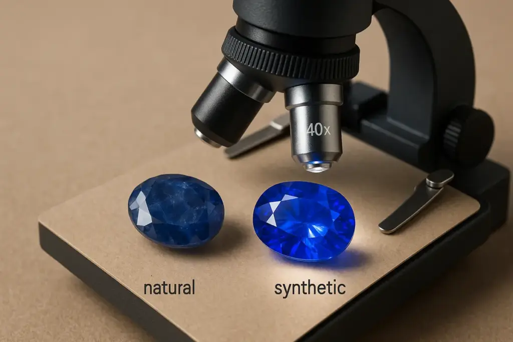 Zaffiro naturale vs sintetico al microscopio: gli indizi visibili anche ai non esperti