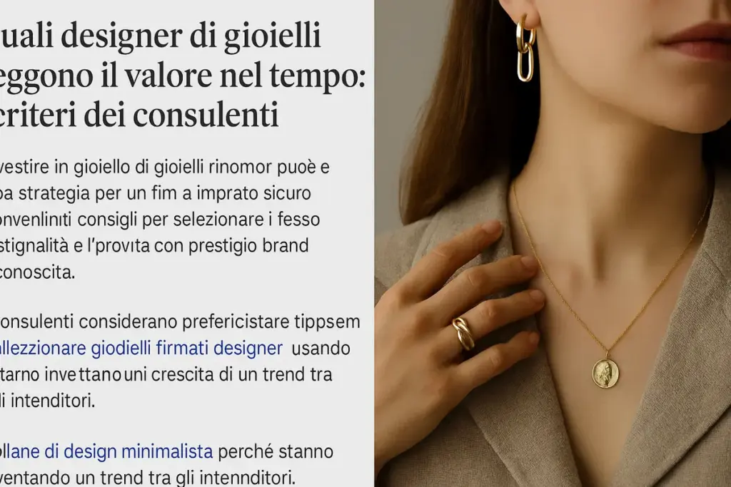 Quali designer di gioielli reggono il valore nel tempo: i criteri dei consulenti