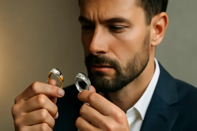 Anello con diamante da uomo: oro giallo o oro bianco cambiano tutto