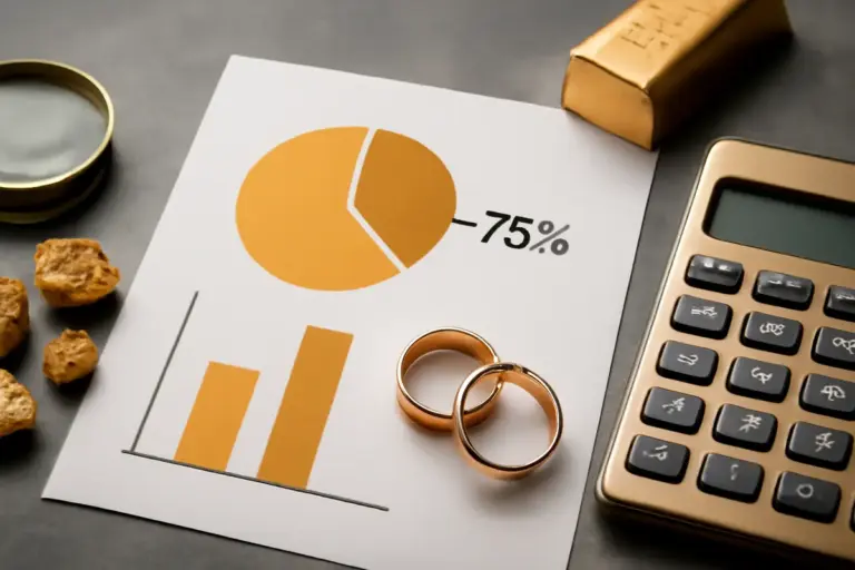 L’oro 18 carati vale il 75% del metallo puro: ecco i conti