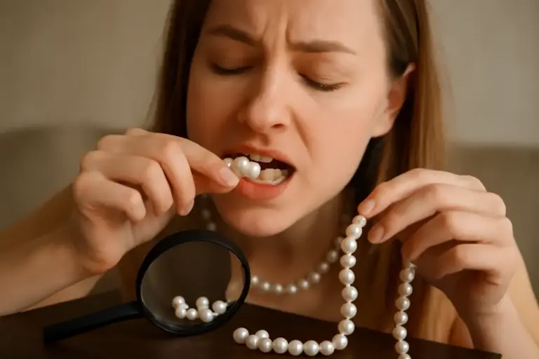 Perle vere o sintetiche? Il test del dente le distingue in un secondo