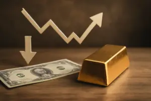 Il prezzo dell’oro sale quando il dollaro scende: come funziona