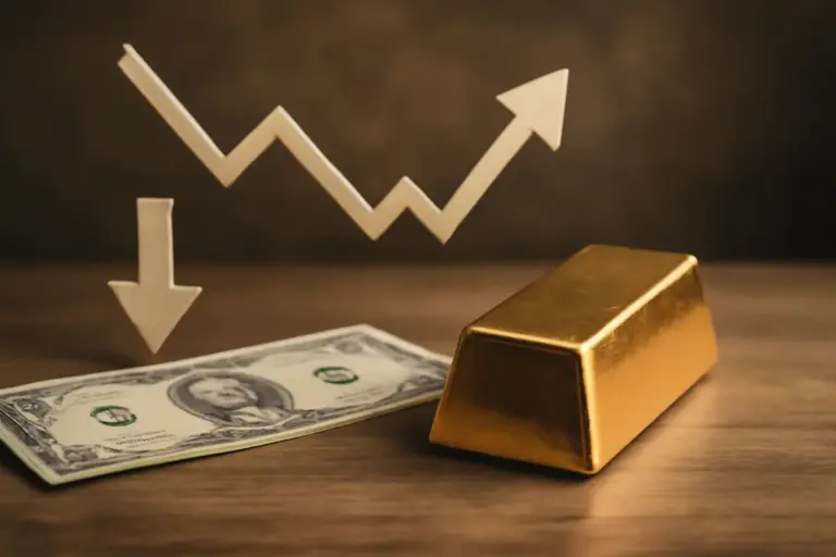 Il prezzo dell’oro sale quando il dollaro scende: come funziona