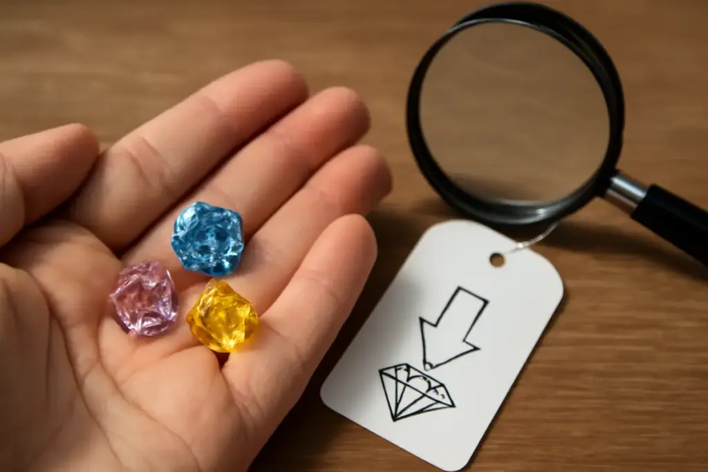 I diamanti colorati trattati costano meno, ma non sono falsi